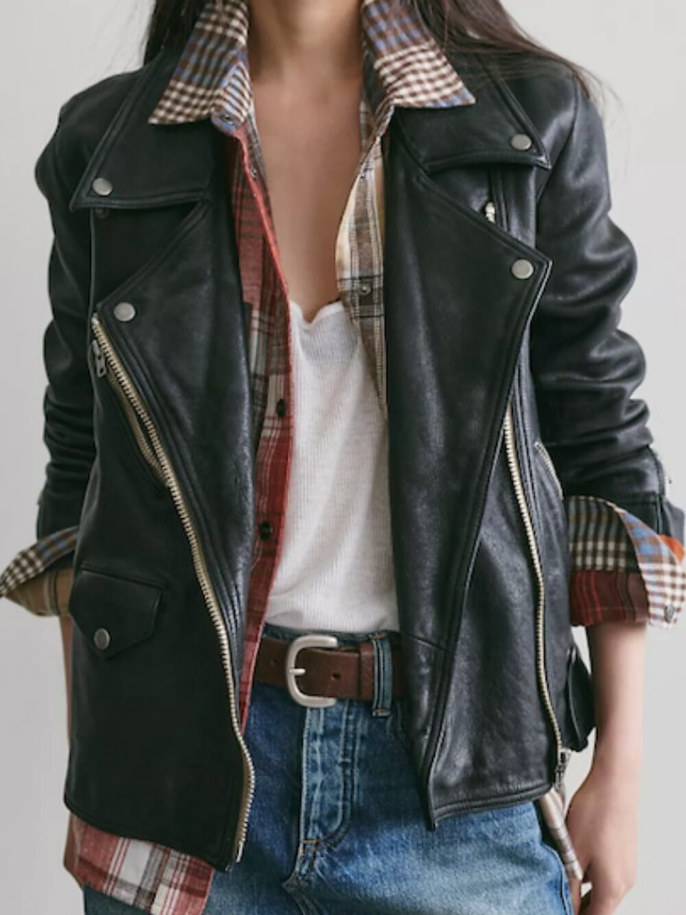 STATEMENT ALERT! Jealousy Leather Moto Jacket by Free People in Distressed Black